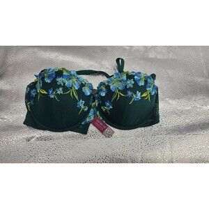 Adore Me 34DD Green Floral Daphne Contour Balconette Bra NWT